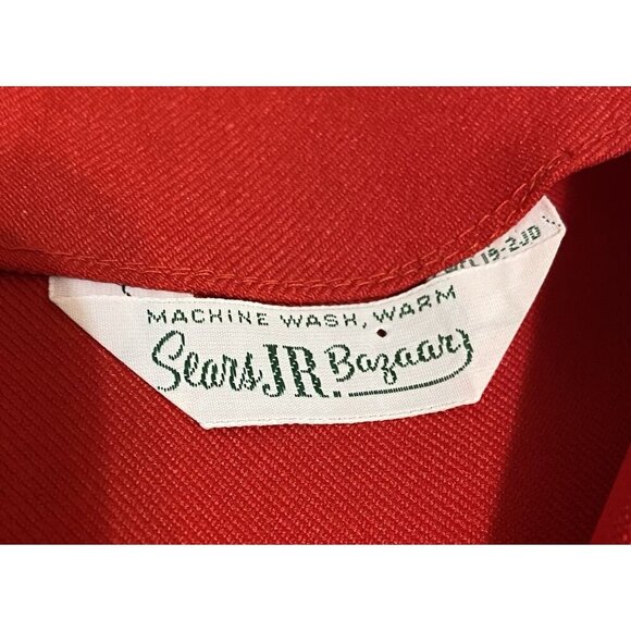 Vintage Sears JR Bazaar Red Dress Brady Bunch Handmade 70s - Picture 7 of 7